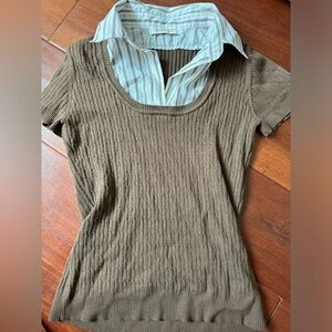 By Design double layered brown top